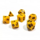 набор из 7 кубиков для ролевых игр (D&D и Pathfinder и др.) (жёлто-чёрный)